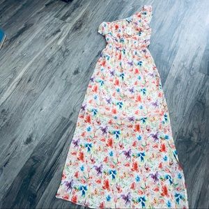 NWT ANTHROPOLOGIE SKIES ARE BLUE Maxi Dress Size Small floral one shoulder